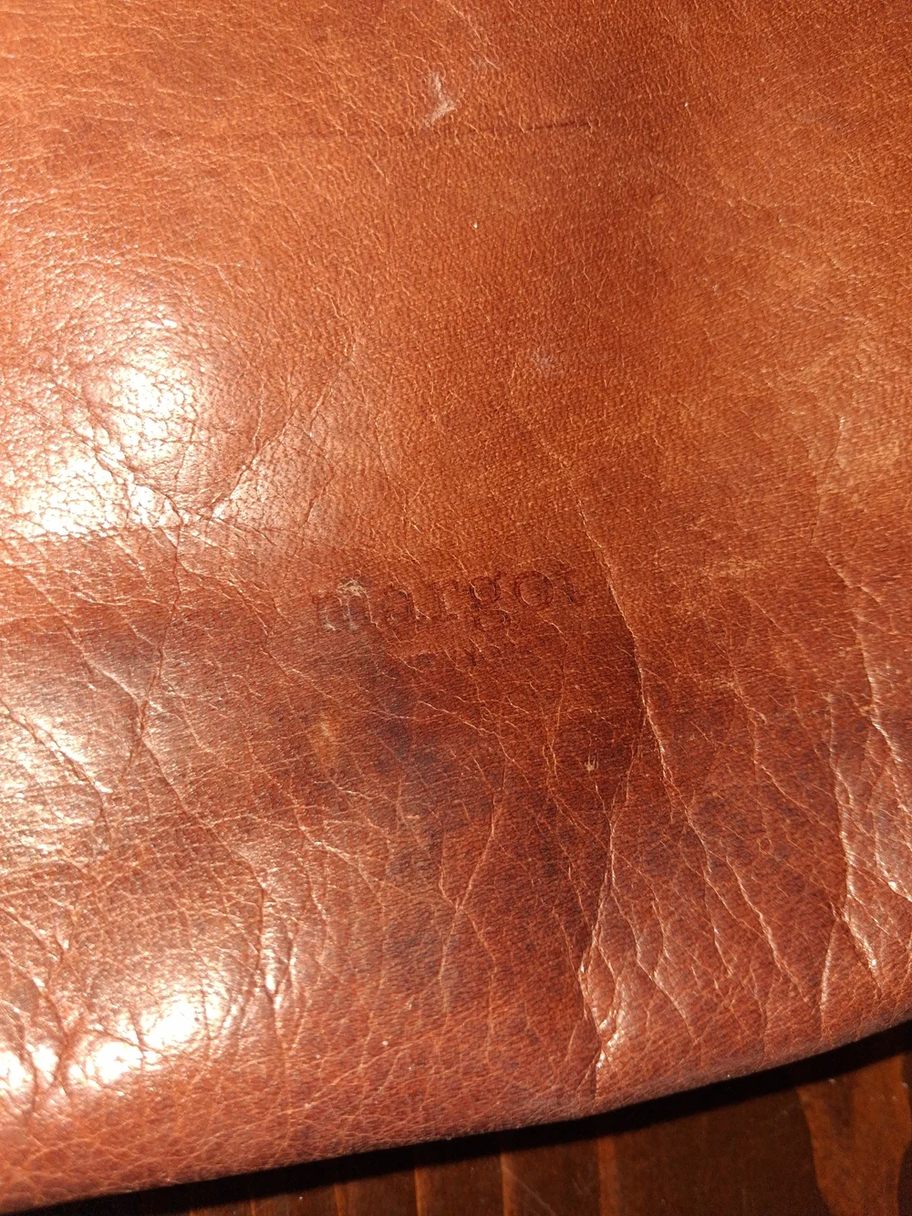 Margot New York Distressed Brown Geniune Leather Fold-Over Crossbody Bag Y2k